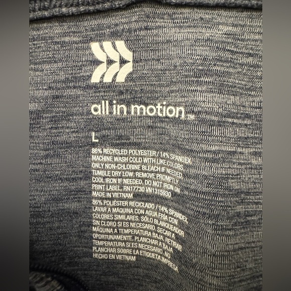 All in Motion Blue Men's L Pullover Quarter Zip Athletic Workout Top Shirt - Picture 3 of 7